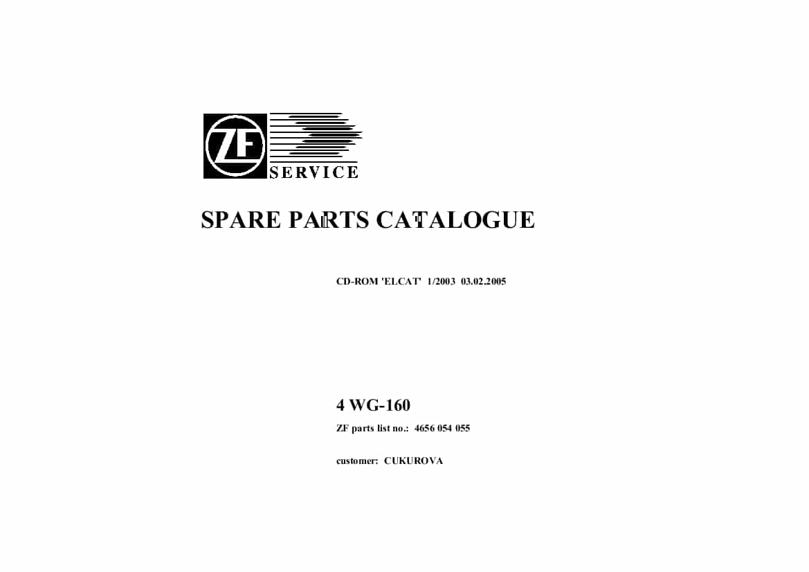 ZF Passau 4 WG-160 Parts manual PDF Download - Service manual Repair ...