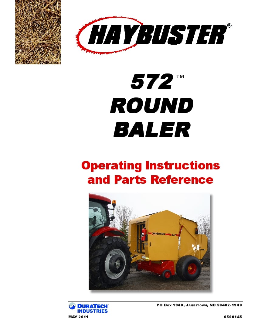 Balirke Haybuster 572 Operation And Maintenance Manual PDF Download