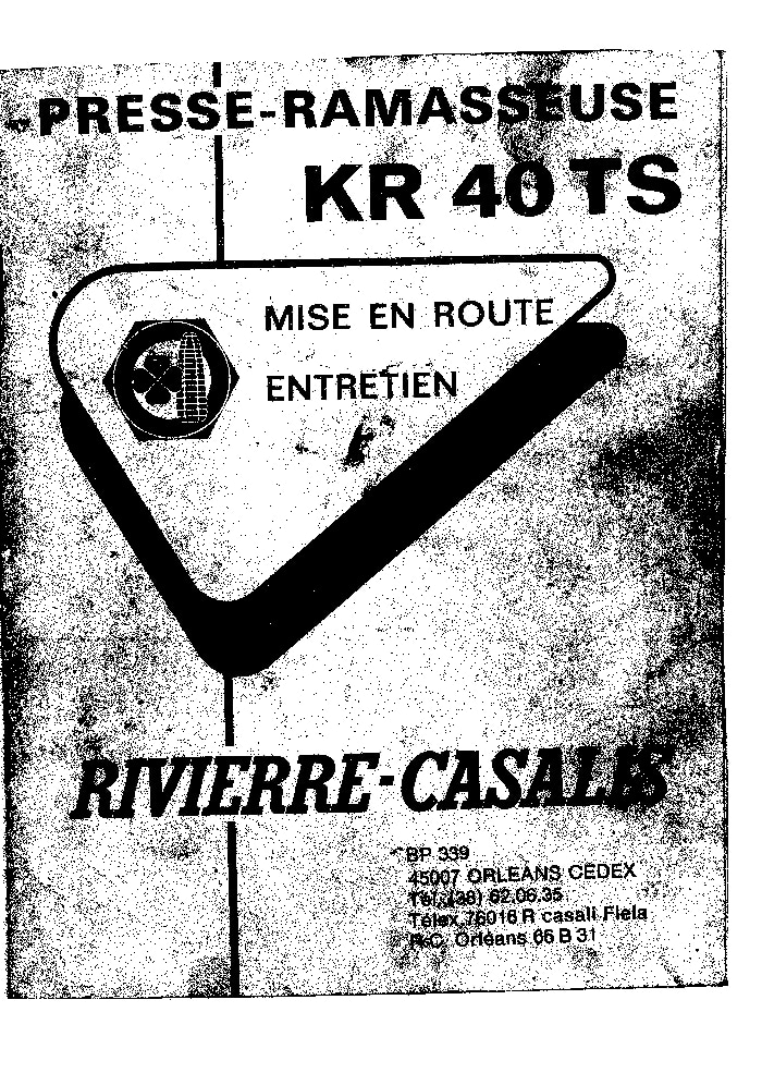 Balirku Rivierre Casalis Kr40 Workshop Repair Service Manual PDF Download