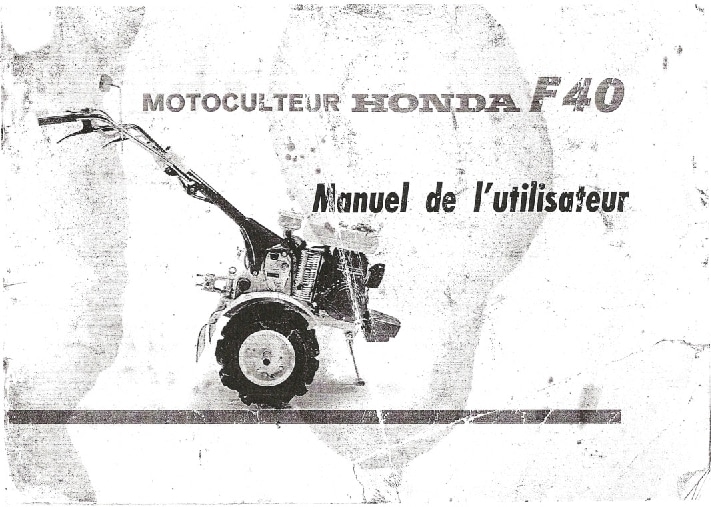 Motokultivator Honda F40 Workshop Repair Service Manual PDF Download