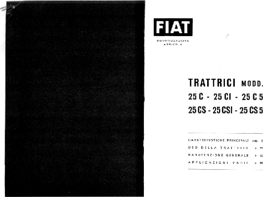 Putstvo Za Servisiranje Fiat Traktora Serije 25C-25Ci-25C5-25Cs-25Csi-25Cs5 Manual PDF Download