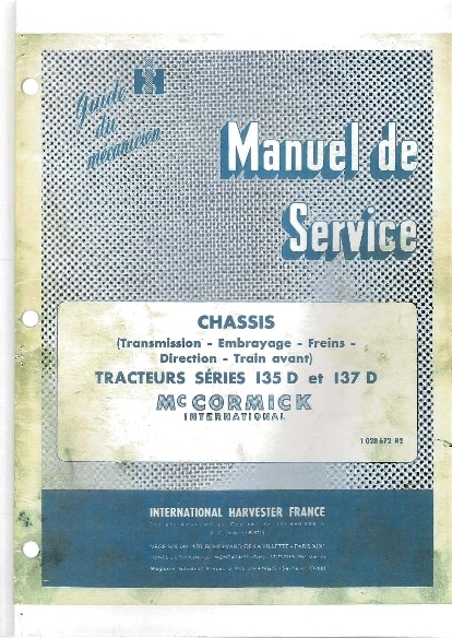 Servisiranje Pogonske Sekcije Tractors Mccormick 135-137 Workshop Repair Service Manual PDF Download