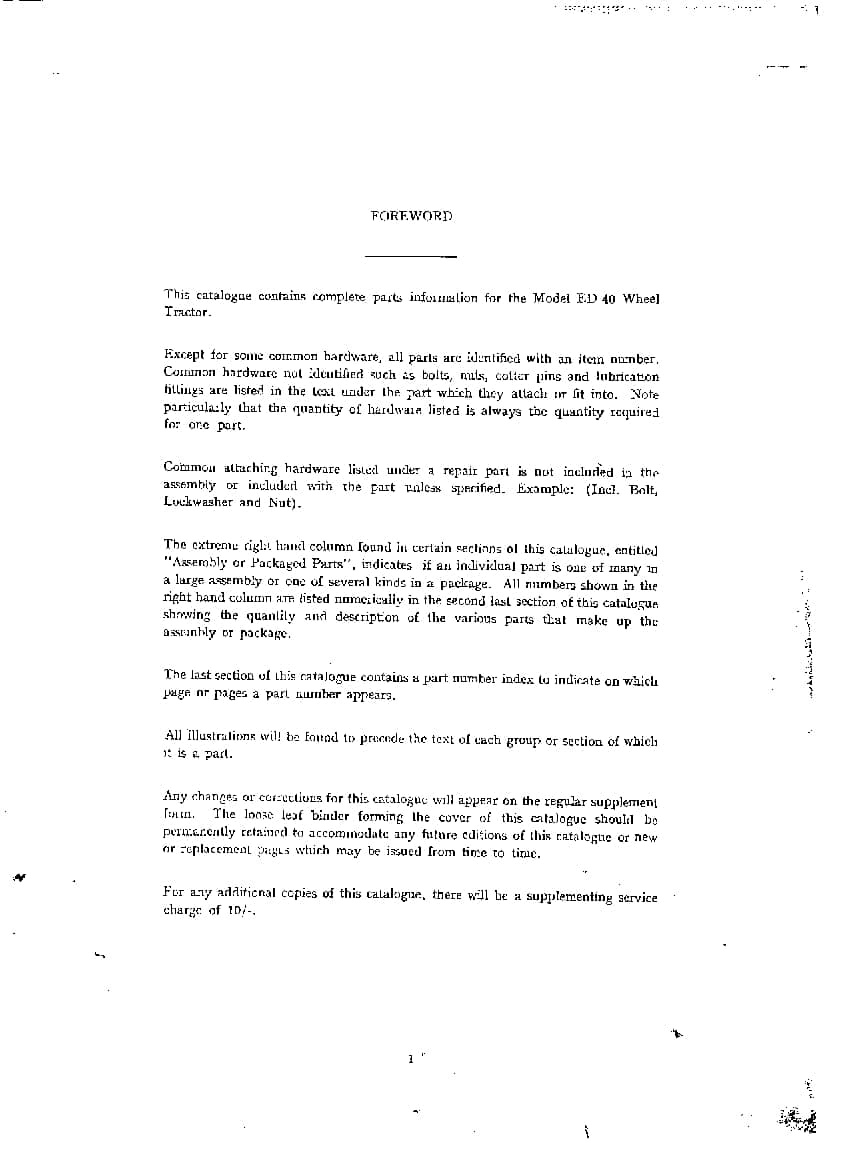 Tractor Allis Chalmers Ed40 Parts Manual PDF Download