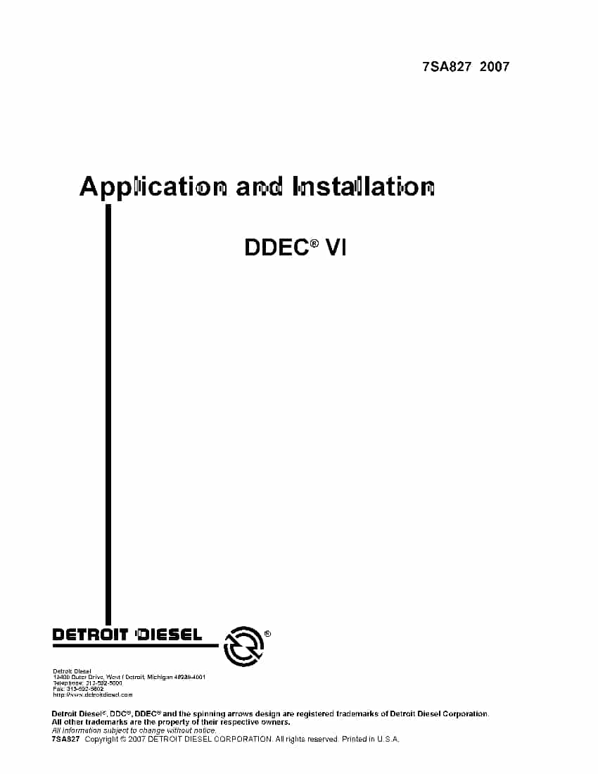 Detroit Diesel Application and Installation DDEC VI PDF Download