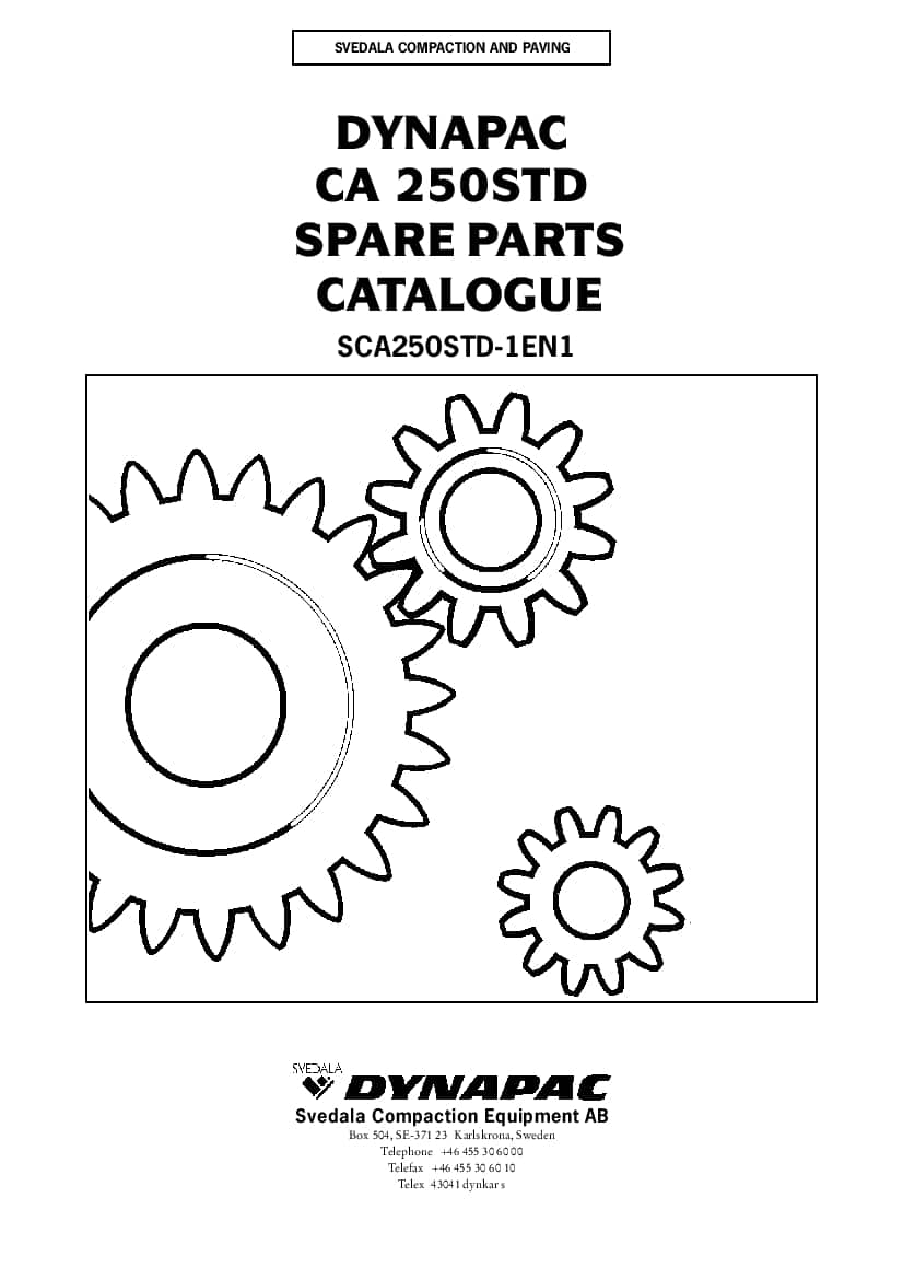 Dynapac CA 250STD Parts Manual PDF Download