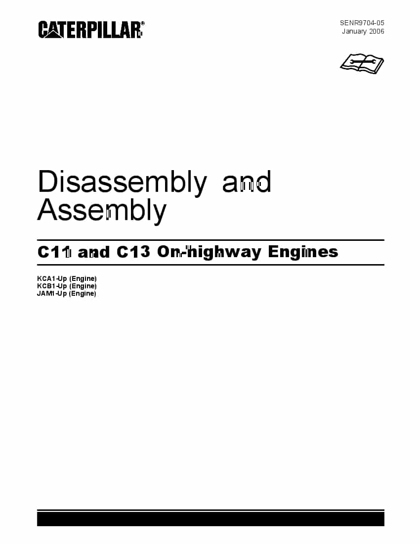 Caterpillar C11 and C13 On-highway Engines Disassembly and Assembly manual PDF Download