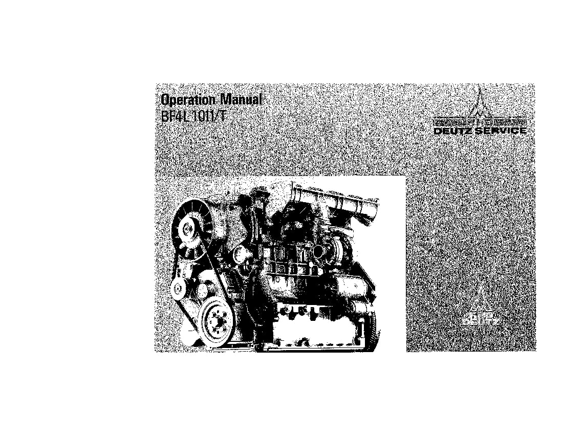 Deutz BFL1011T 02974735 Diesel engine Operating manual PDF Download