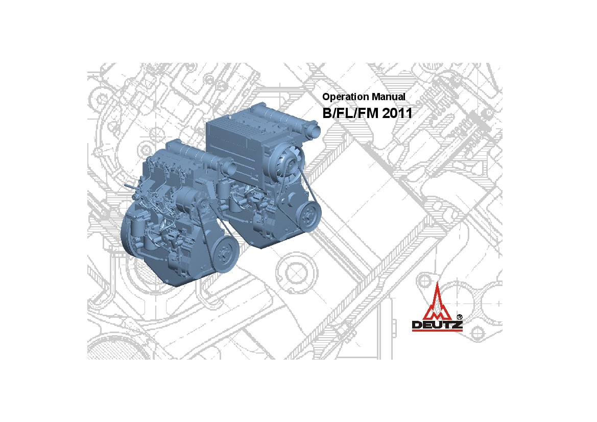 Deutz BFL2011-BFM2011 03123606 Diesel engine Operating manual PDF Download