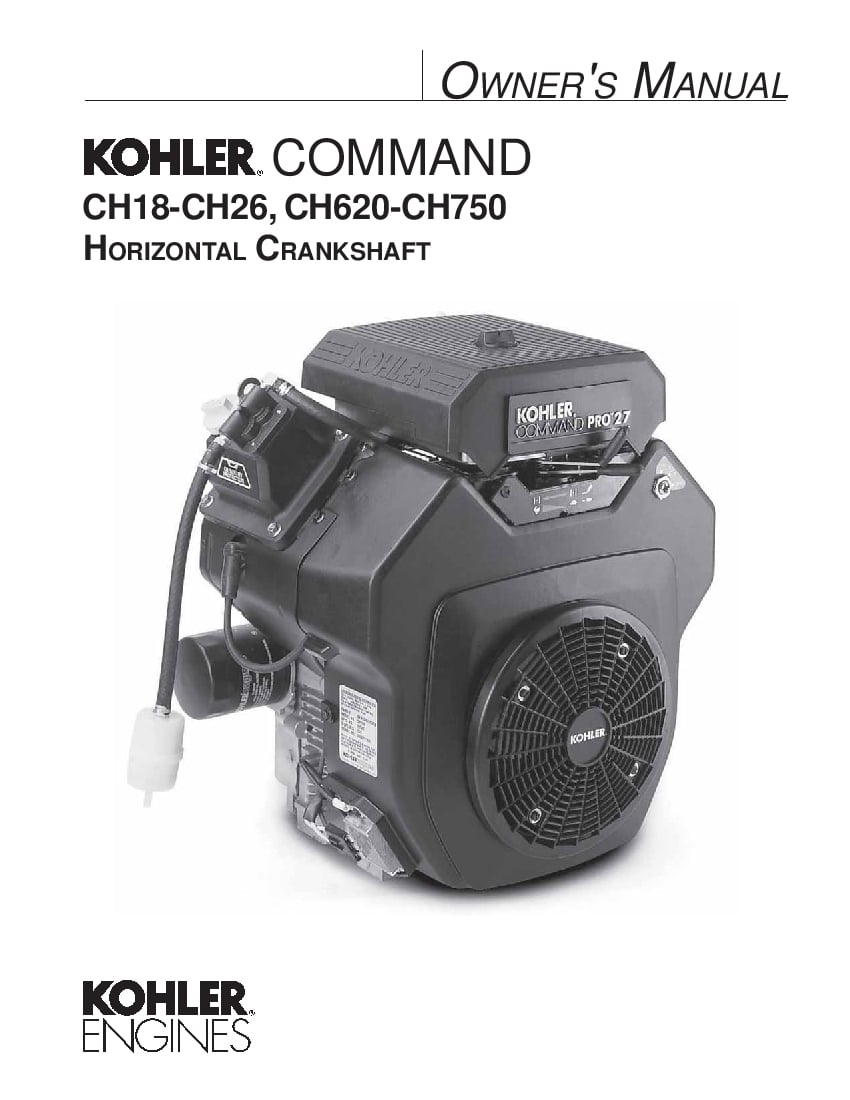 Kohler CH18-CH26, CH620-CH750 Engines Operation and Maintenance Manual PDF Download