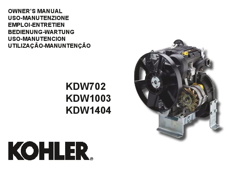 Kohler KDW702 KDW1003 KDW1404 Engines Operation and Maintenance Manual PDF Download