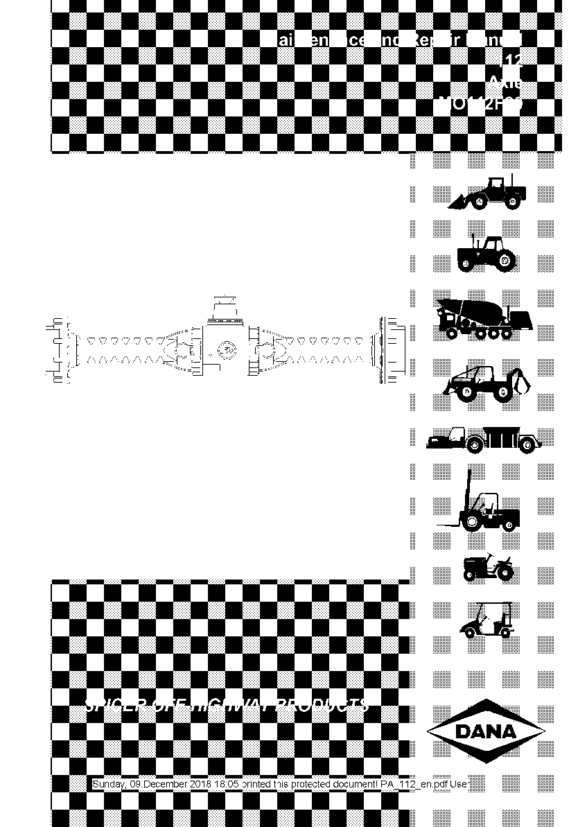 Dana Axle 112 MO112F20 Workshop Repair Service Manual PDF Download
