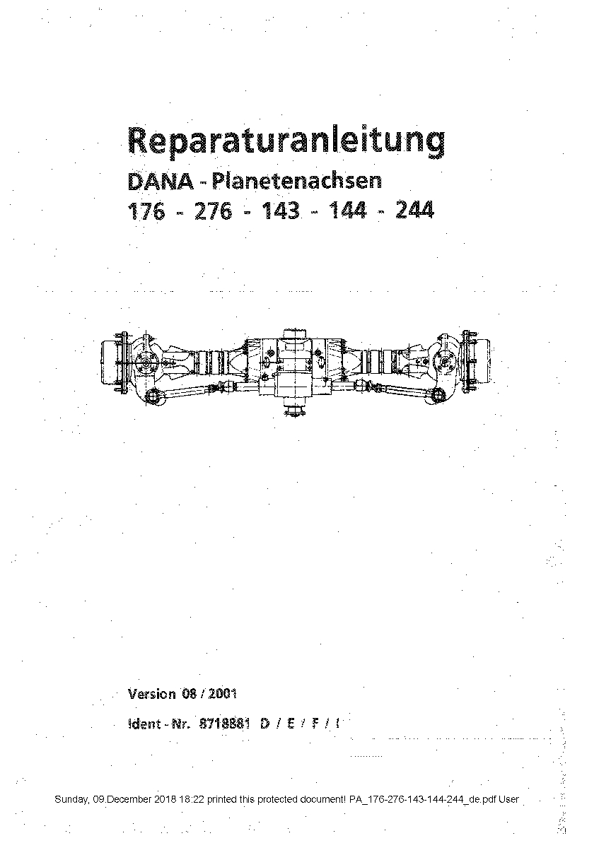 Dana Axle 176 276 143 144 244 Workshop Repair Service Manual PDF Download