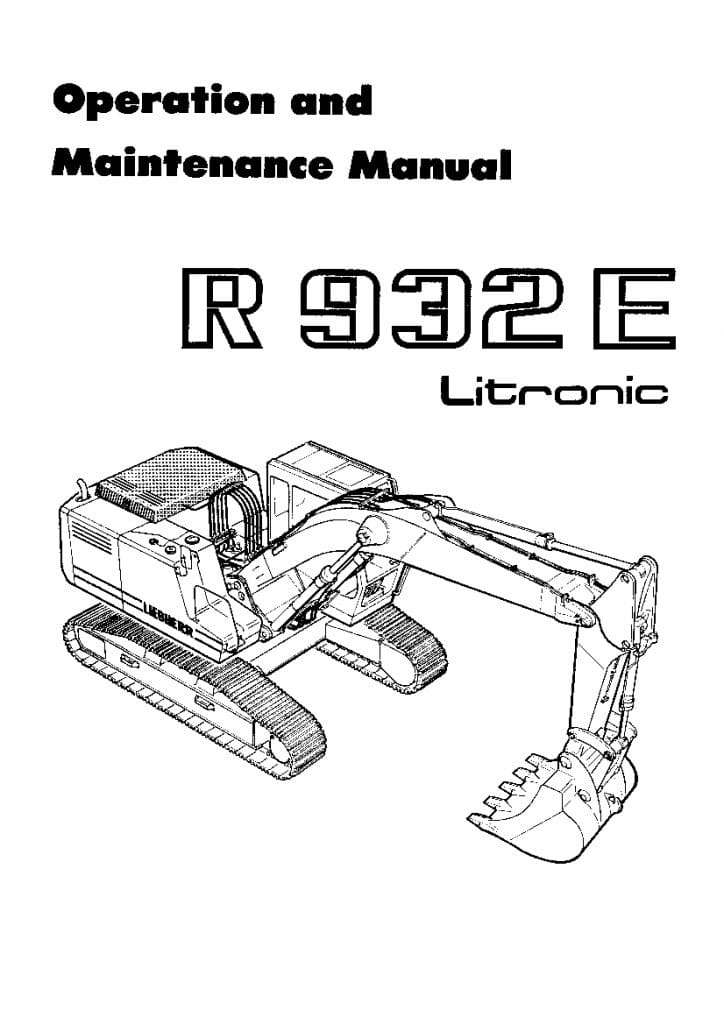 Liebherr ER932 1070 1089 18484 02 2007 en Operation and Maintenance Manual PDF download