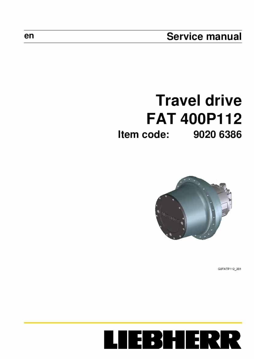 Liebherr FAT0400 P112 90206386 Travel drive Workshop Repair Service Manual PDF Download