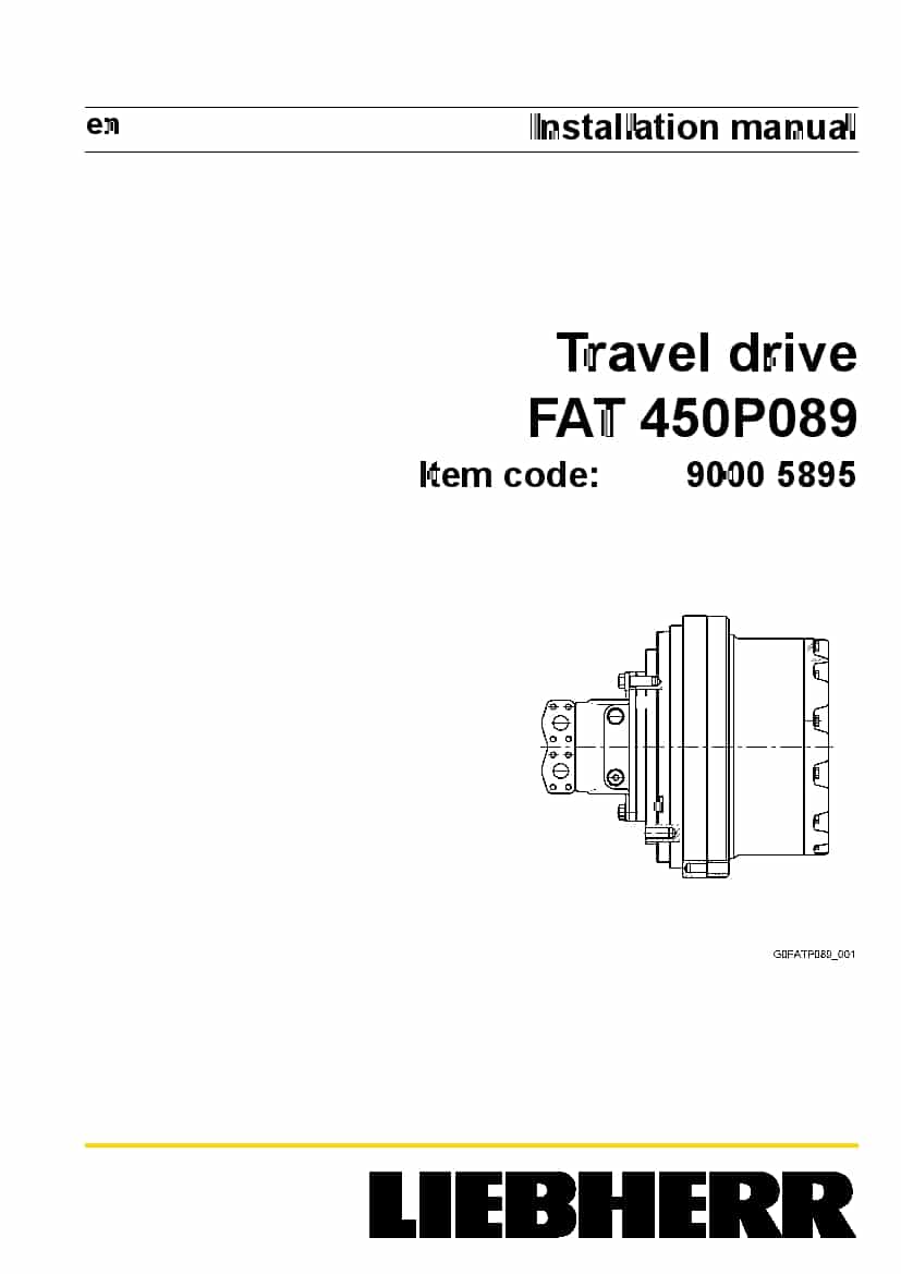 Liebherr FAT0450 P089 90005895 Travel drive Installation Manual PDF download