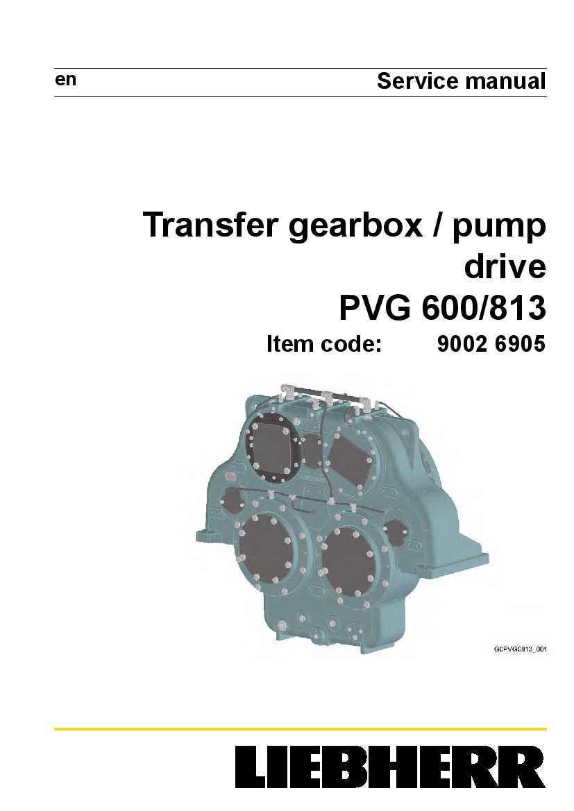 Liebherr PVG0600 0813 90026905 Distribution Gear Workshop Repair Service Manual PDF Download