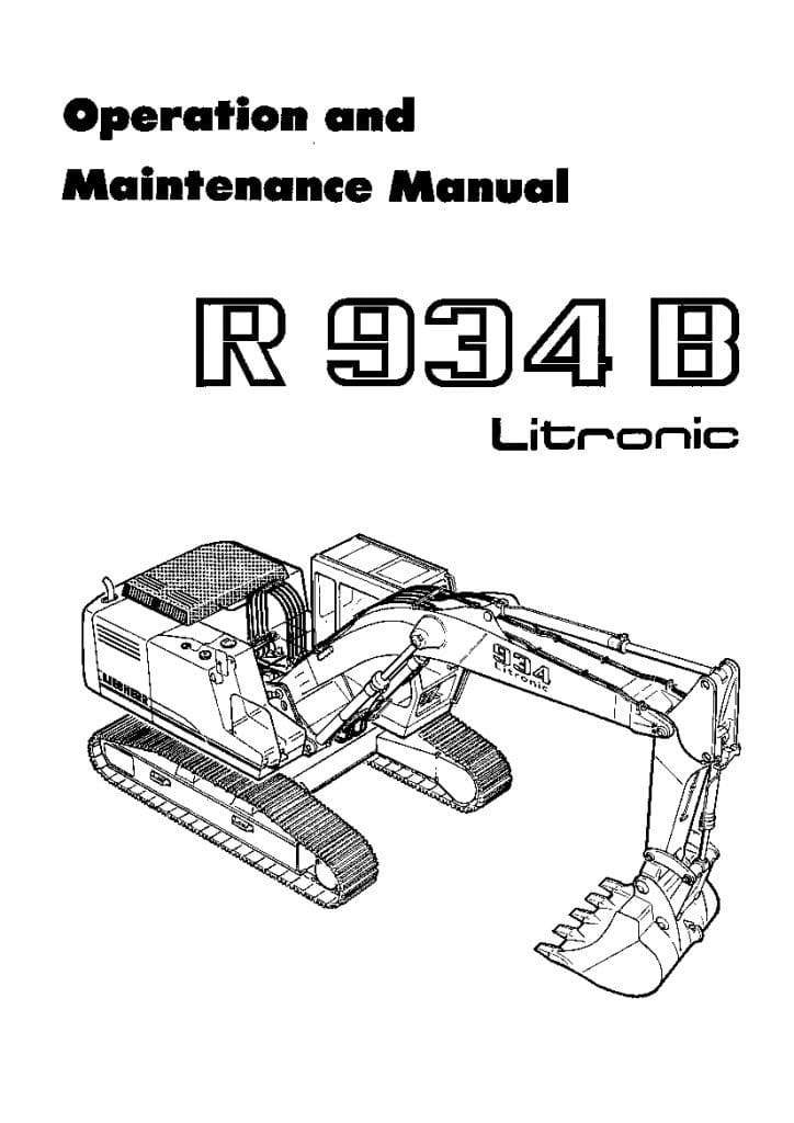 Liebherr R934B 923 924 925 926 927 975 9995 03 2004 en Operation and Maintenance Manual PDF download