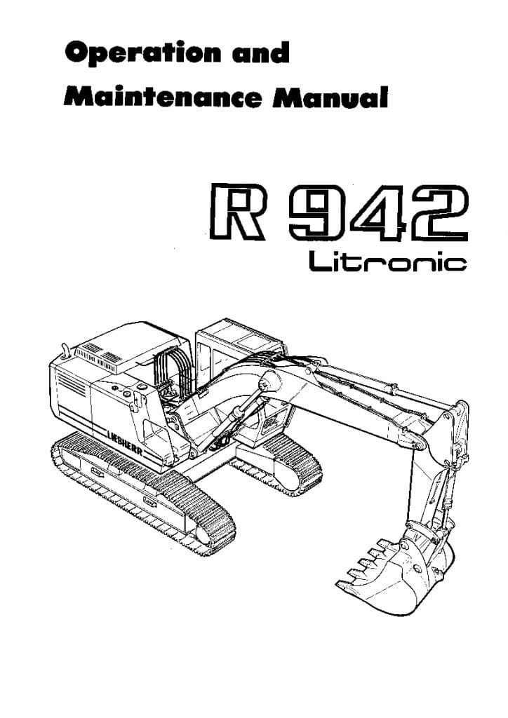 Liebherr R942 366 382 101 11 1990 en Operation and Maintenance Manual PDF download