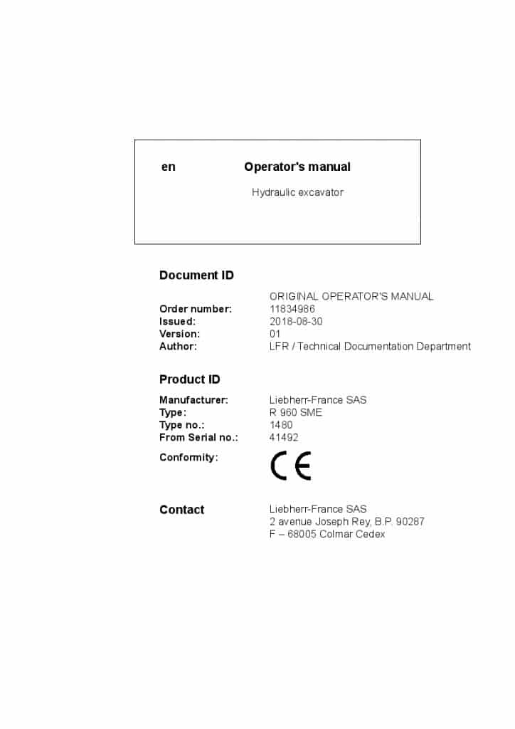 Liebherr R960 SME Operation and Maintenance Manual PDF download
