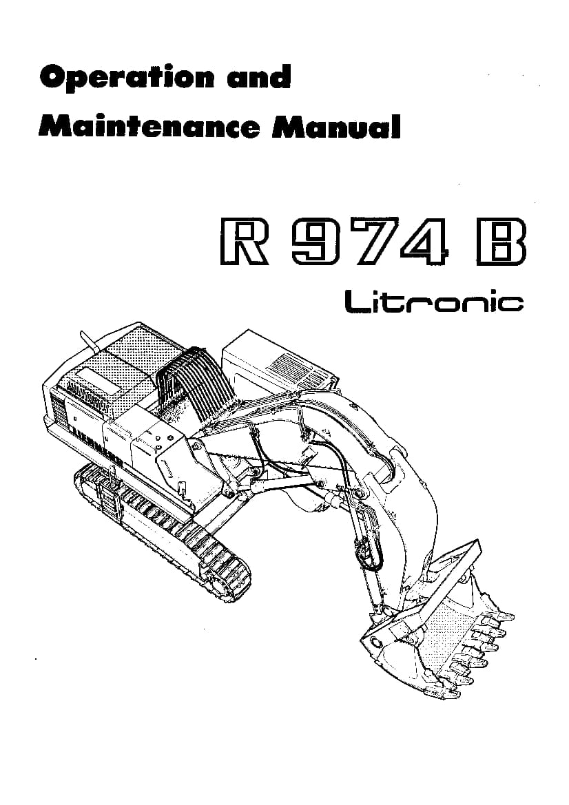 Liebherr R974B 408 601 608 609 1105 01 1997 en Operation and Maintenance Manual PDF download