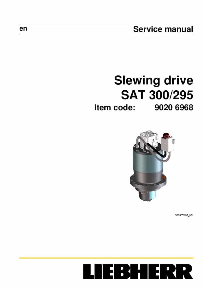 Liebherr SAT 300 295 90206968 Slewing drive Workshop Repair Service Manual PDF Download