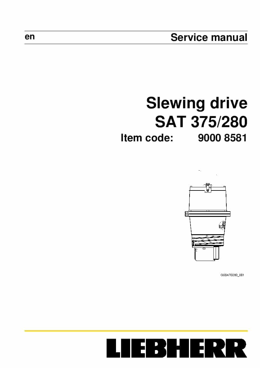 Liebherr SAT 375 280 90008581 Slewing drive Workshop Repair Service Manual PDF Download