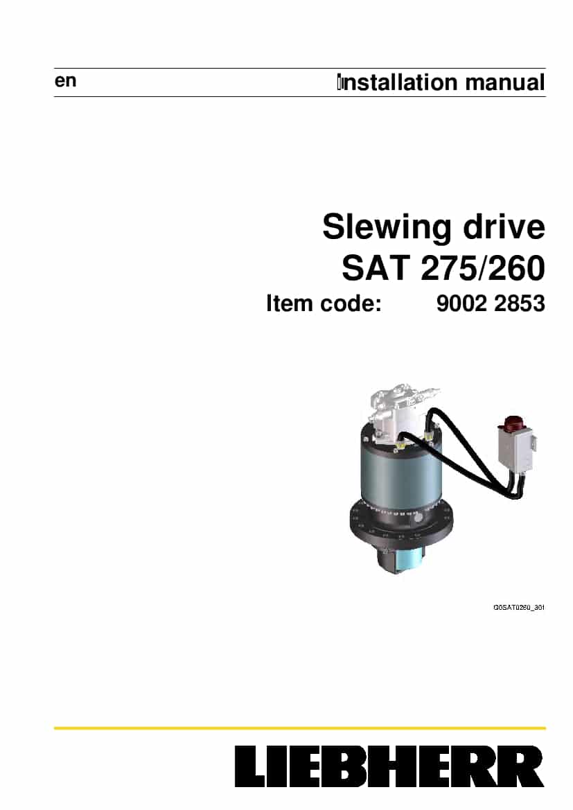 Liebherr SAT0275 0260 90022853 Slewing drive Installation Manual PDF download