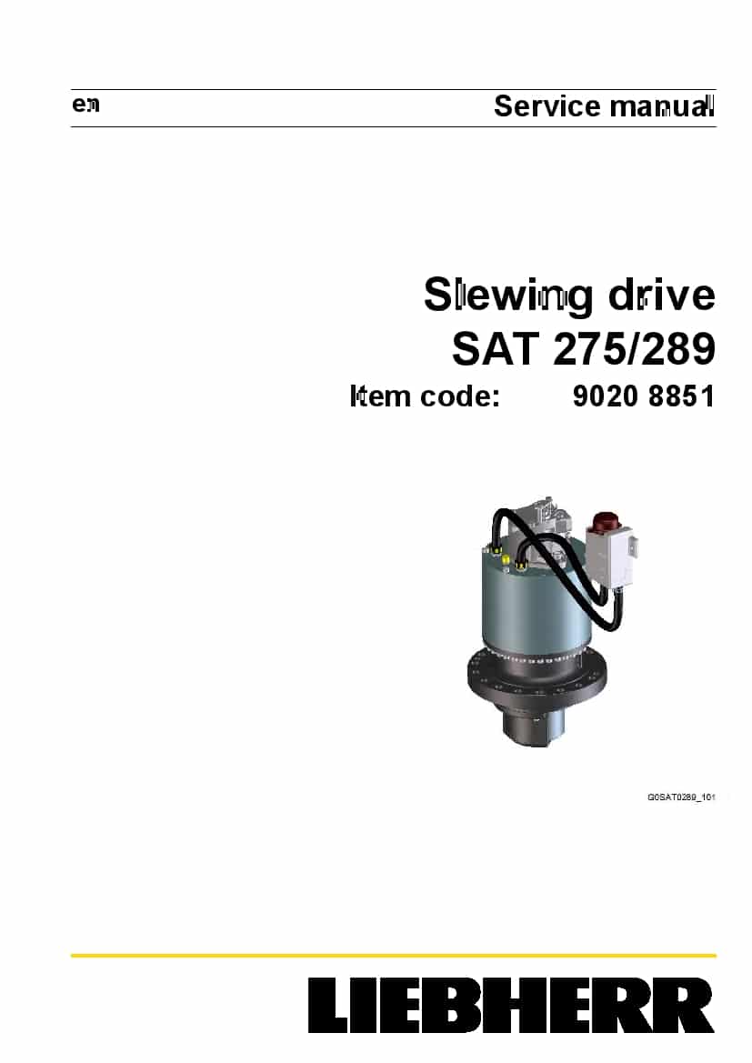 Liebherr SAT0275 0289 90208851 Slewing drive Workshop Repair Service Manual PDF Download
