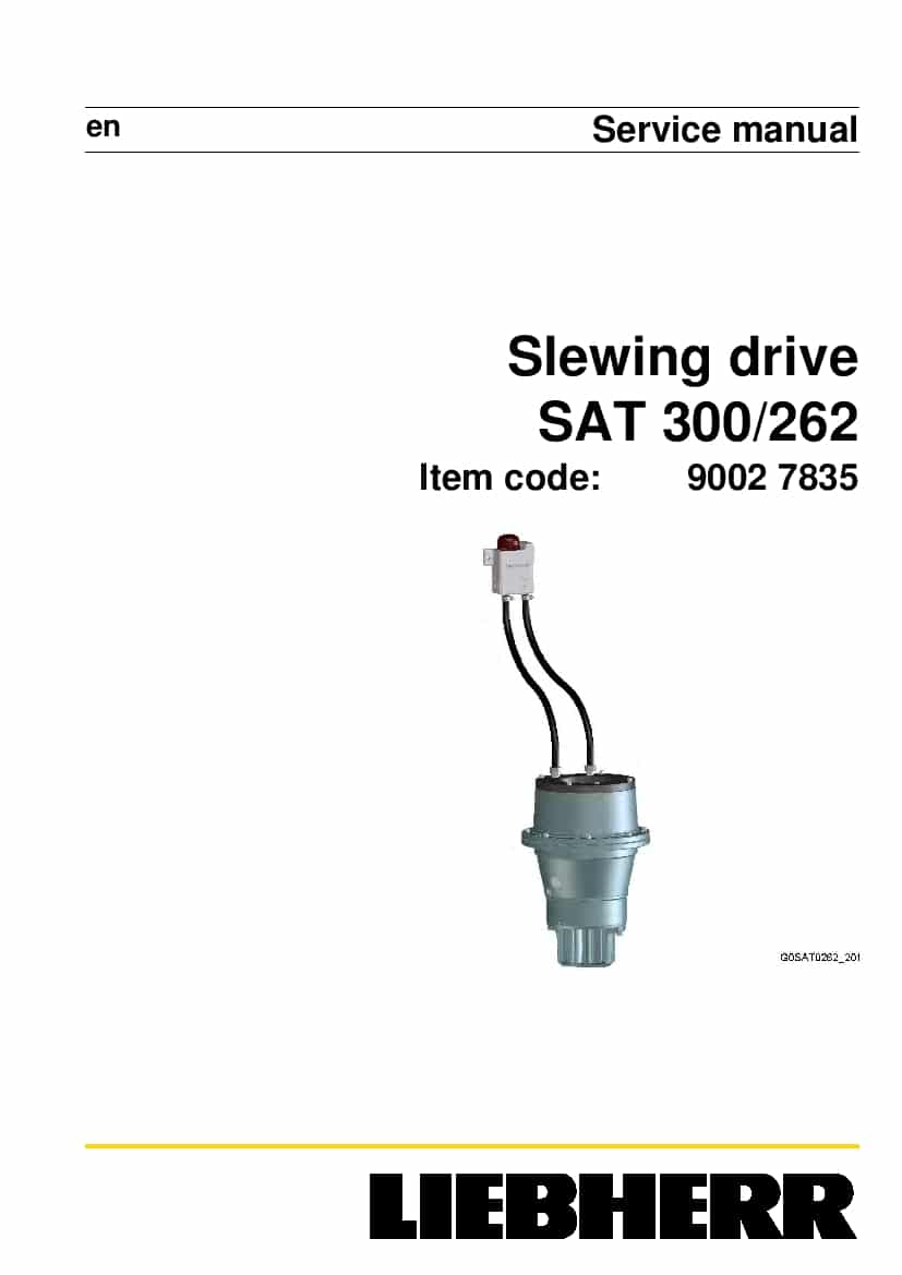 Liebherr SAT0300 0262 90027835 Slewing drive Workshop Repair Service Manual PDF Download