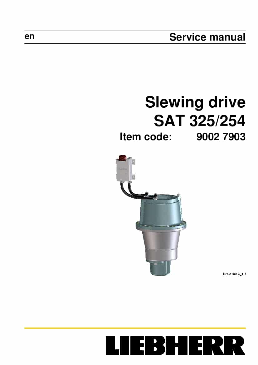 Liebherr SAT0325 0254 90027903 Slewing drive Workshop Repair Service Manual PDF Download