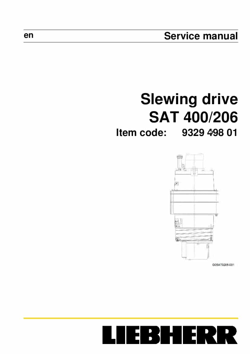 Liebherr SAT0400 0206 932949801 Slewing drive Workshop Repair Service Manual PDF Download