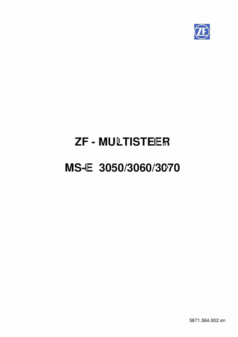 ZF Axle MS-E-3050 3060 3070 Workshop Repair Service Manual PDF Download