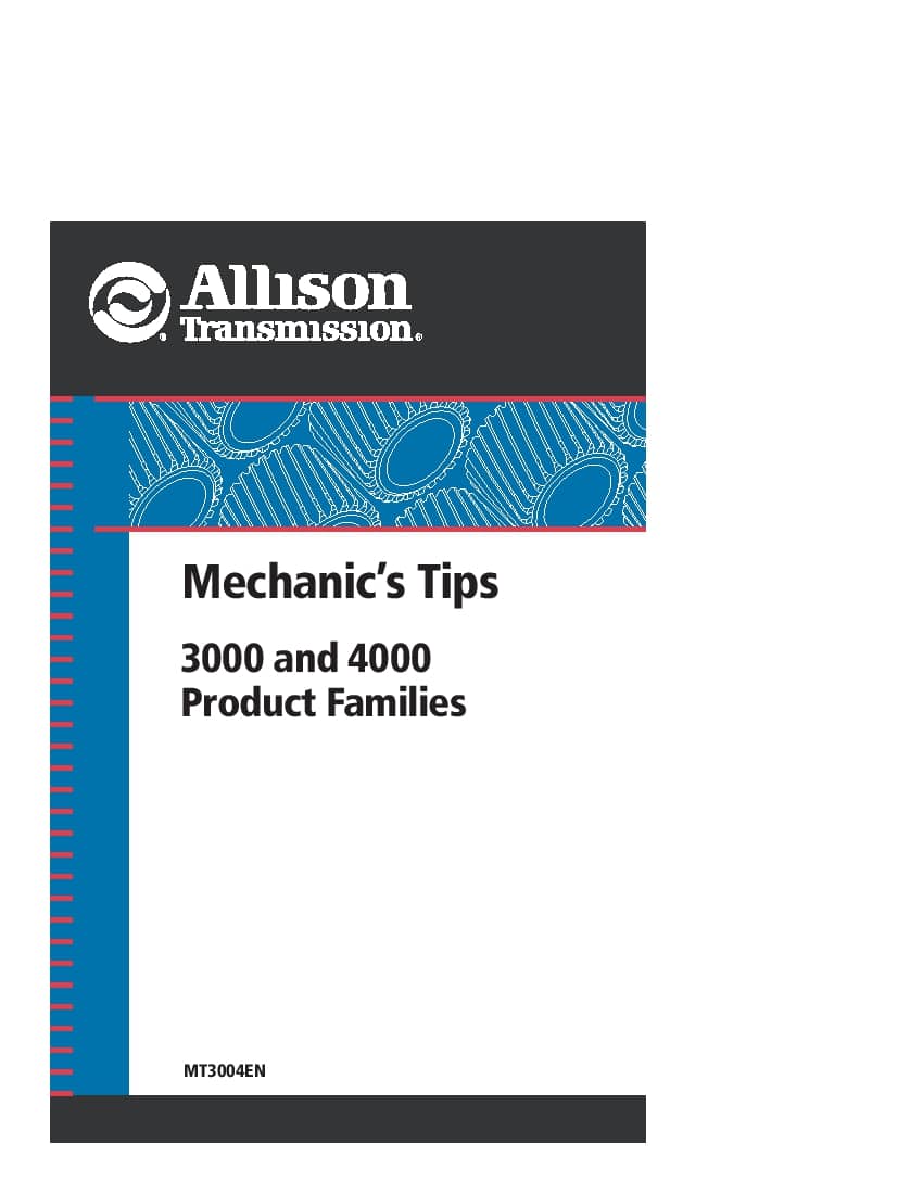 Allison HD4060 Operation and Maintenance Manual PDF download