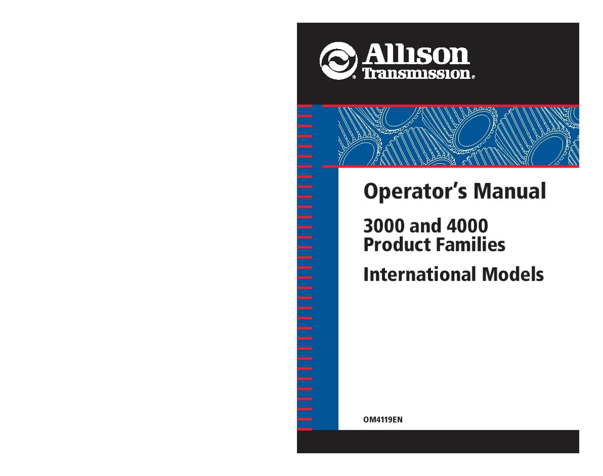 Allison HD4060 Transmission Operation and Maintenance Manual PDF download