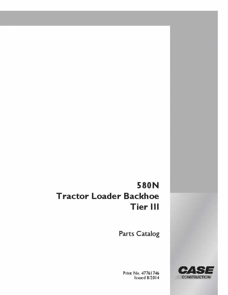 CASE 580 N Tier III Parts Manual PDF Download