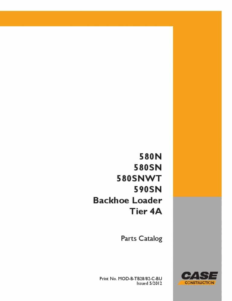 CASE 580SN SUPER N TIER IV - A Parts Manual PDF Download