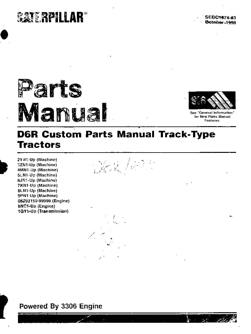 Cat D6R TRACTOR Parts Manual PDF Download