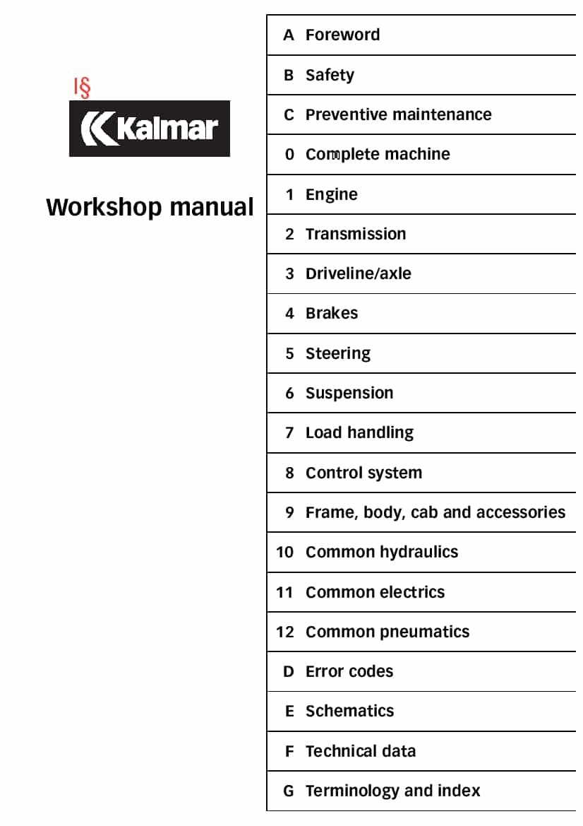 Kalmar DRF450 Workshop Repair Service Manual PDF Download