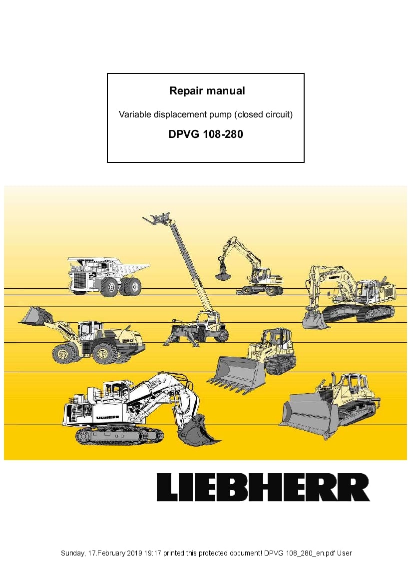 Liebherr DPVG 108 165 250 280 Hydraulic motor Workshop Repair Service Manual PDF Download