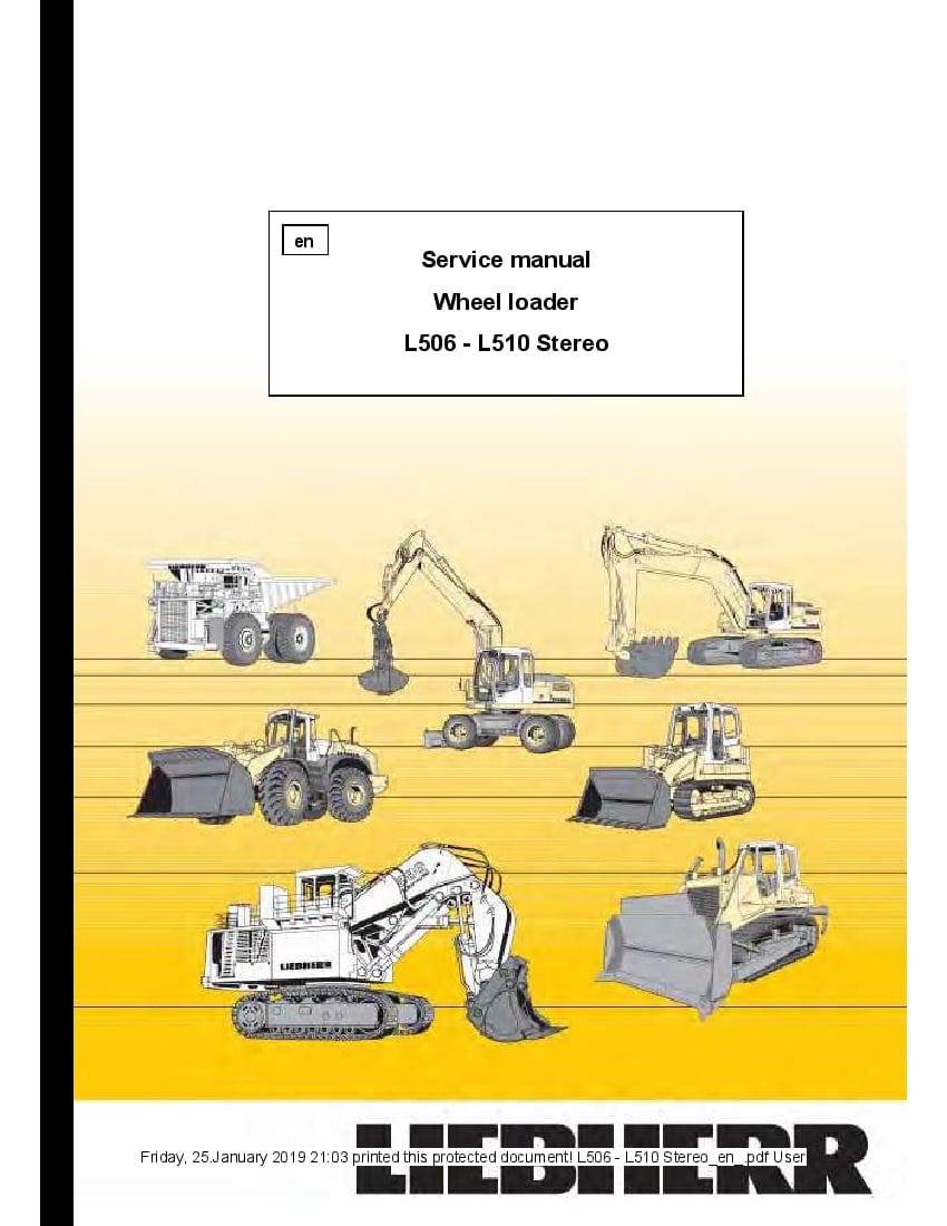 Liebherr L506 L507 L508 L509 L510 9099 wheel loader Workshop Repair Service Manual PDF Download