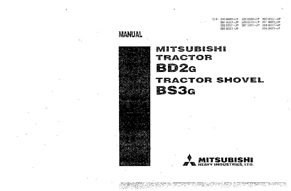 Mitsubishi Tractor bd2g bs3g Operation and Maintenance Manual PDF download