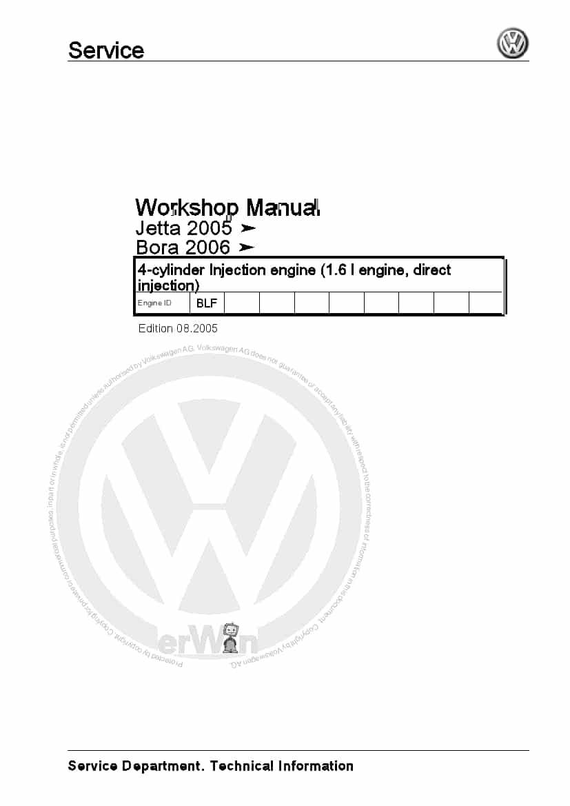 4-cylinder Injection engine (1.6 l engine, direct injection) BLF PDF Download