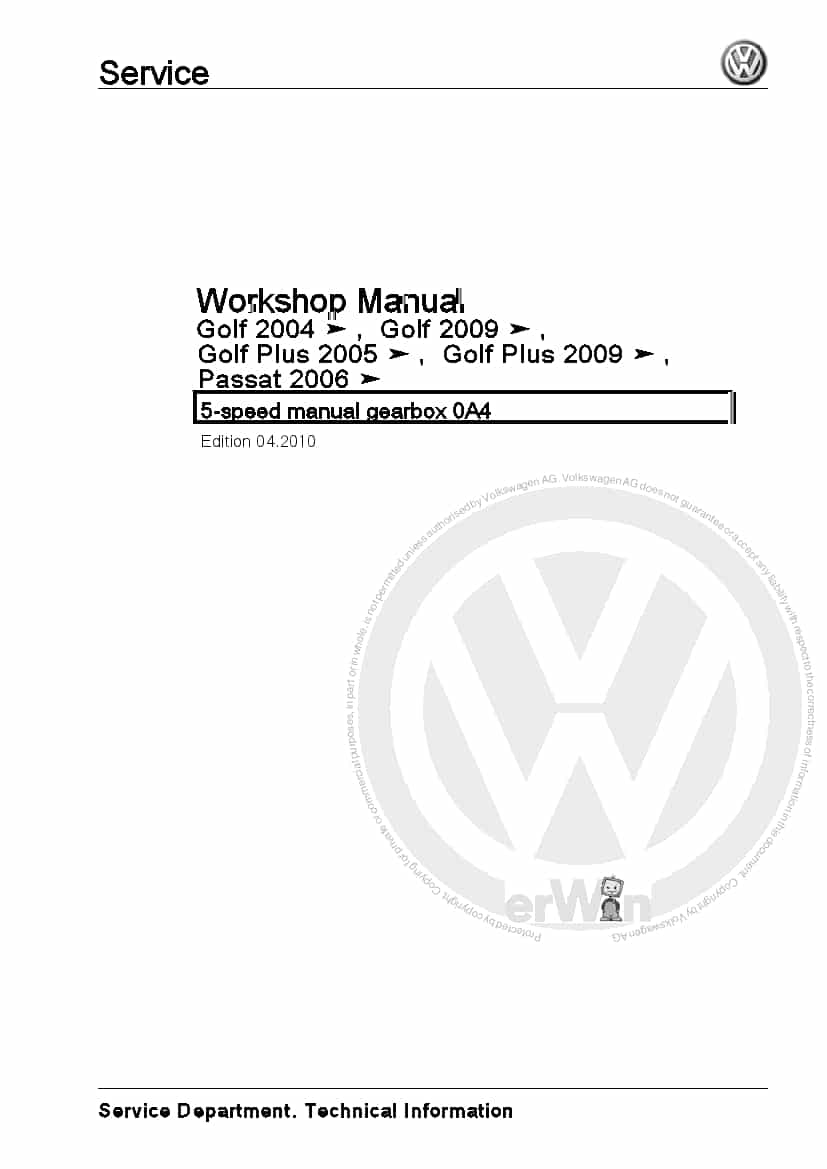 5-speed manual gearbox 0A4 PDF Download