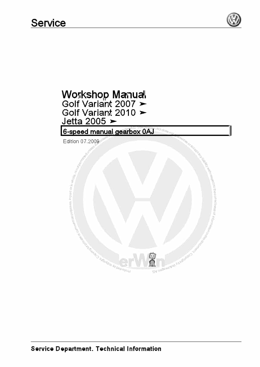 6-speed manual gearbox 0AJ PDF Download