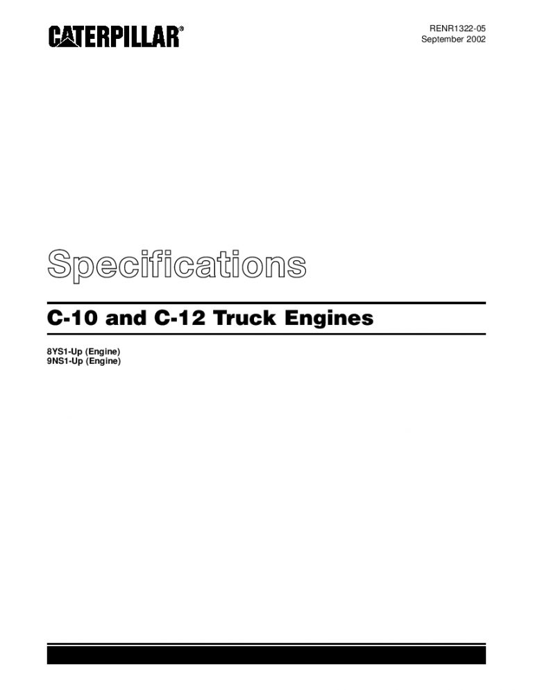 Caterpillar C10 and C12 Truck Engines 8YS1 9NS1 Specifications PDF Download