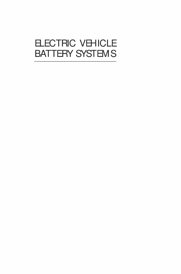 Electric Vehicle Battery Systems Sandeep Dhameja PDF Download