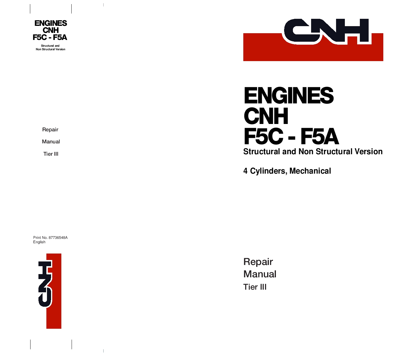 New Holland 4 Cylinders F5A F5C Tier III engine Workshop Repair Service Manual PDF Download