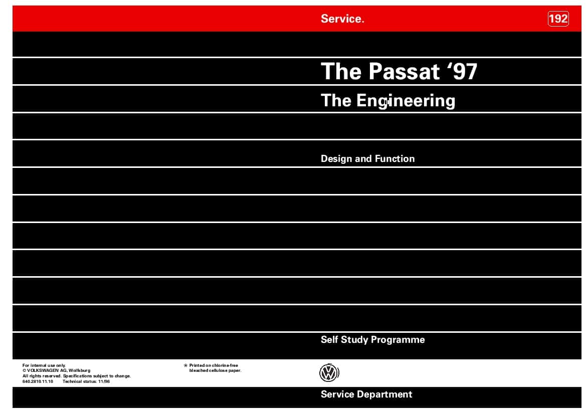 SSP 192 Passat 1997 the technology PDF Download