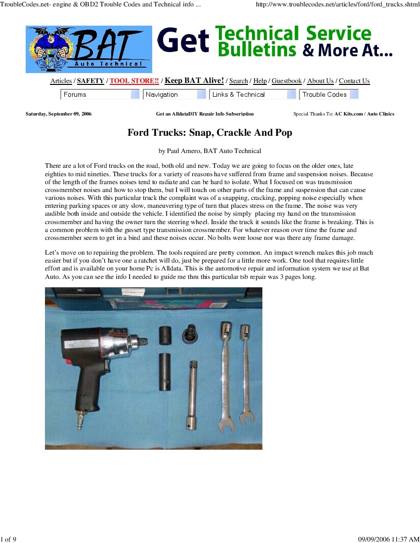 Troubleshooting Noises - Ford Trucks - Snap, Crackle And Pop PDF Download