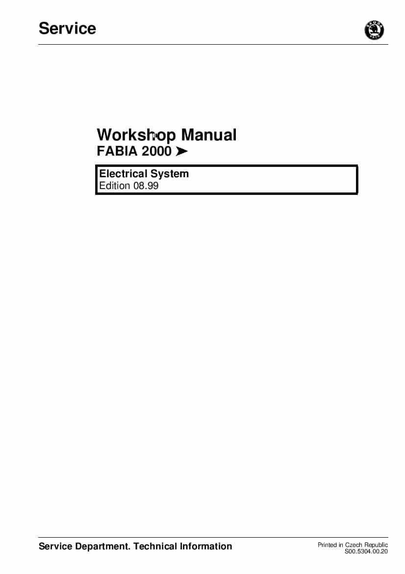 Workshop manual fabia 2000 PDF Download